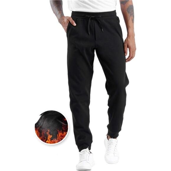 THE GYM PEOPLE Mens' Fleece Joggers Pants with Deep Pockets in Loose-fit Style - Picture 5 of 7